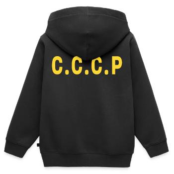Union der Sozialistischen Sowjetrepubliken der UdSSR Russland - Kinder Premium Organic Zip Hoodie - Schwarz - Hinten - AI Model Kid Male (0cm)