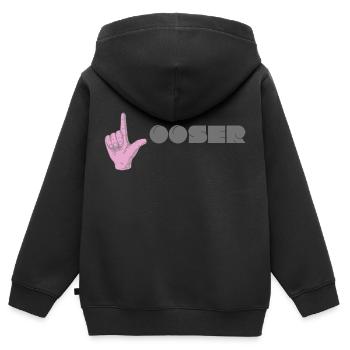 Looser - Sweat Premium à capuche zippé enfant bio - noir - Dos - AI Model Kid Male (0cm)