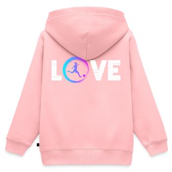 Sporty Hobby Leidenschaft Fussball - Kinder Premium Organic Zip Hoodie - Rosa - Hinten - AI Model Kid Female (0cm)
