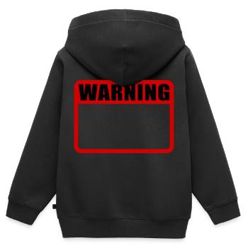 Bouclier d’avertissement Vecteur de bouclier d’avertissement - Sweat Premium à capuche zippé enfant bio - noir - Dos - AI Model Kid Male (0cm)