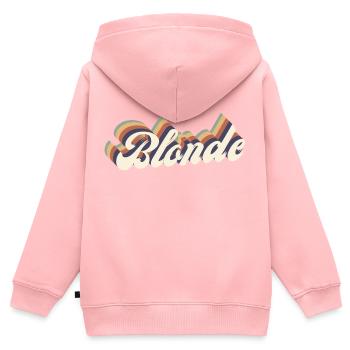 Blonde vintage - Sweat Premium à capuche zippé enfant bio - rose - Dos - AI Model Kid Female (0cm)