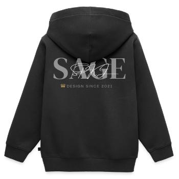 Collection SAGE by Sage en blanc - Sweat Premium à capuche zippé enfant bio - noir - Dos - AI Model Kid Male (0cm)