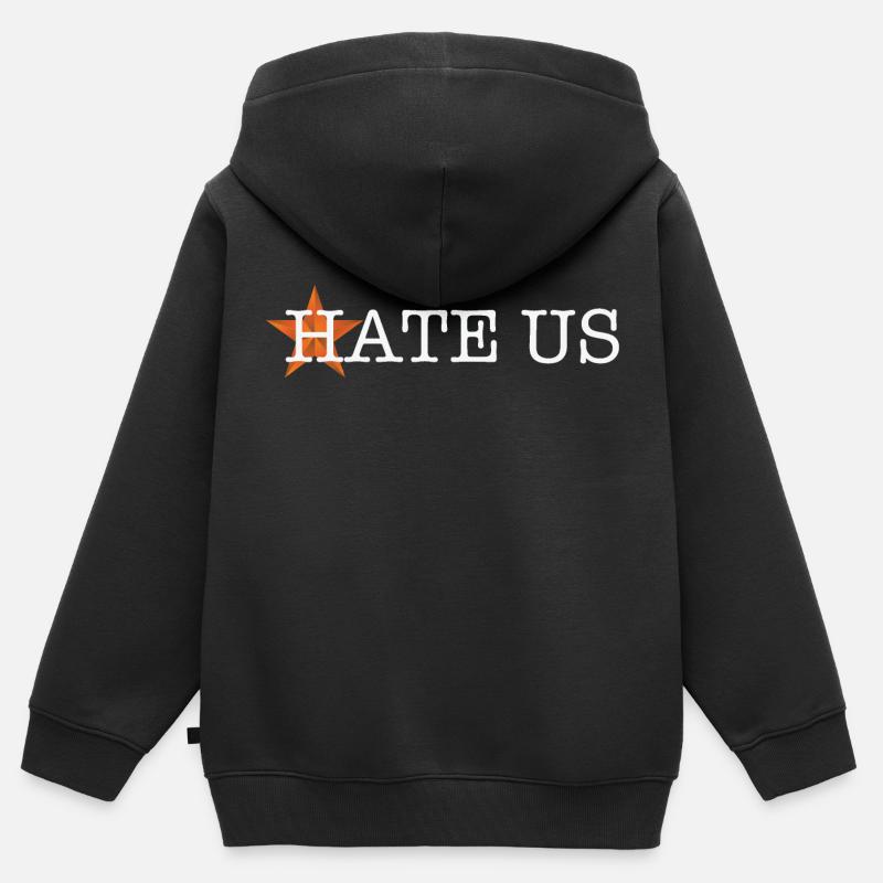 Hasst uns - Kinder Premium Organic Zip Hoodie - Schwarz