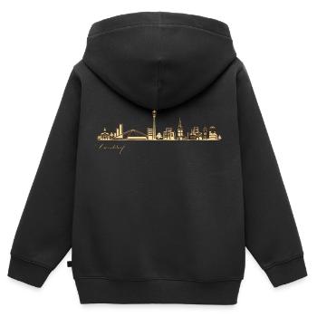 Düsseldorf Allemagne skyline panorama urbain allemagne - Sweat Premium à capuche zippé enfant bio - noir - Dos - AI Model Kid Male (0cm)