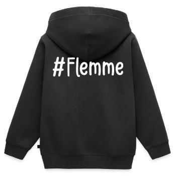 Flemme, Ausdruck, Wort, Phrase, Emotion, Text - Kinder Premium Organic Zip Hoodie - Schwarz - Hinten - AI Model Kid Male (0cm)