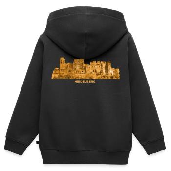 Heidelberg Castle Ruins Baden-Württemberg - Kids Premium Organic Zip-up Hoodie - black - Back - AI Model Kid Male (0cm)