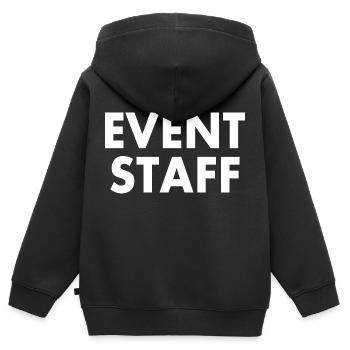 Event staff - Kinder Premium Organic Zip Hoodie - Schwarz - Hinten - AI Model Kid Male (0cm)