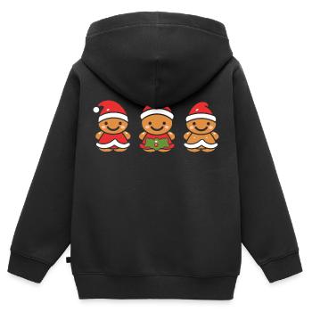 Lebkuchenmann - Kinder Premium Organic Zip Hoodie - Schwarz - Hinten - AI Model Kid Male (0cm)