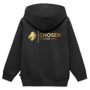 Chosen Gold - Kids Premium Organic Zip-up Hoodie - black - Back - AI Model Kid Male (0cm)