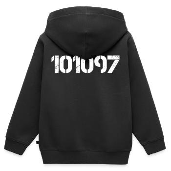 101097 - 10 octobre 1997 - 10.10.1997 - 10.10.97 - Sweat Premium à capuche zippé enfant bio - noir - Dos - AI Model Kid Male (0cm)