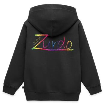 Ich bin Linkshänder - Kinder Premium Organic Zip Hoodie - Schwarz - Hinten - AI Model Kid Male (0cm)