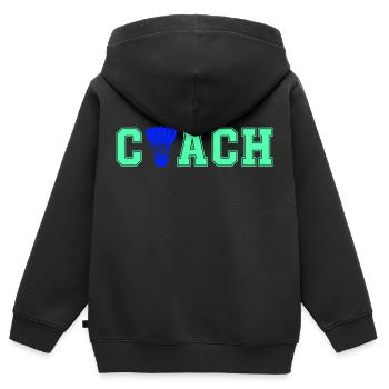 federball coach 1 - Kinder Premium Organic Zip Hoodie - Schwarz - Hinten - AI Model Kid Male (0cm)