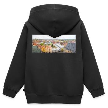 Altstadt Osnabrück Panoramablick von St. Marien - Kinder Premium Organic Zip Hoodie - Schwarz - Hinten - AI Model Kid Male (0cm)