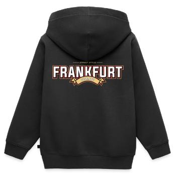 Francfort - Sweat Premium à capuche zippé enfant bio - noir - Dos - AI Model Kid Male (0cm)