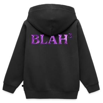 BLAH_3 - Kinder Premium Organic Zip Hoodie - Schwarz - Hinten - AI Model Kid Male (0cm)