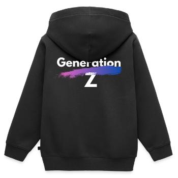 Generation Z - Kinder Premium Organic Zip Hoodie - Schwarz - Hinten - AI Model Kid Male (0cm)