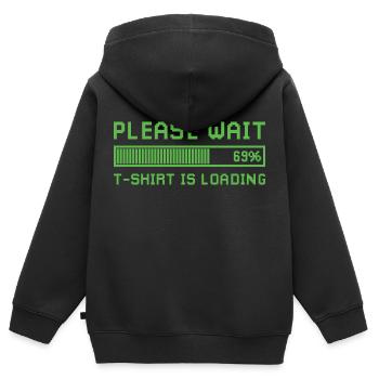 Bitte warten, das Design lädt. - Kinder Premium Organic Zip Hoodie - Schwarz - Hinten - AI Model Kid Male (0cm)