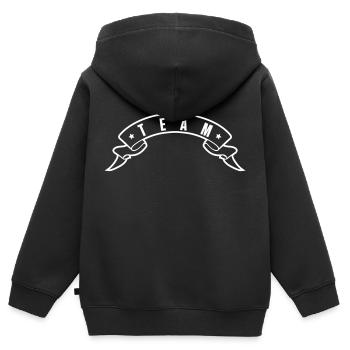 équipe - Sweat Premium à capuche zippé enfant bio - noir - Dos - AI Model Kid Male (0cm)