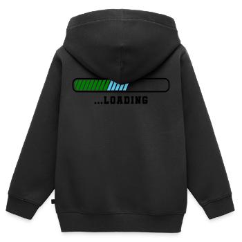 Chargement - Sweat Premium à capuche zippé enfant bio - noir - Dos - AI Model Kid Male (0cm)