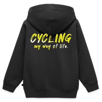 Fahrrad Fahrräder Fahrrad Fahrrad Fahrrad Biker MTB 7 - Kinder Premium Organic Zip Hoodie - Schwarz - Hinten - AI Model Kid Male (0cm)