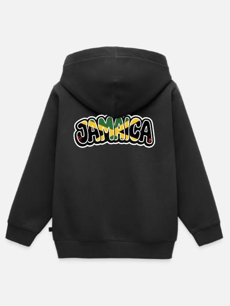 JAMAICA Graffiti - Kinder Premium Organic Zip Hoodie - Schwarz