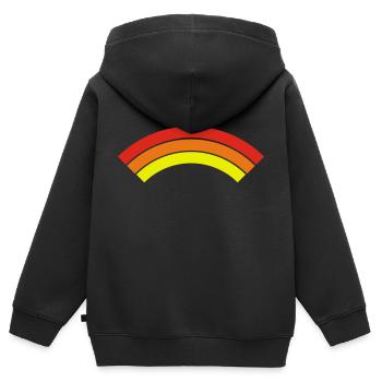 Regenbogen - Kinder Premium Organic Zip Hoodie - Schwarz - Hinten - AI Model Kid Male (0cm)