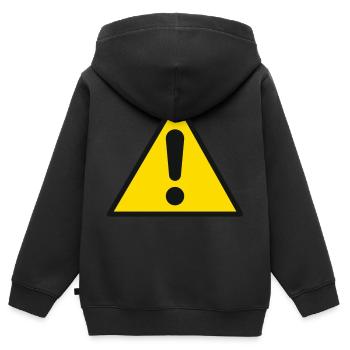 achtung - Kinder Premium Organic Zip Hoodie - Schwarz - Hinten - AI Model Kid Male (0cm)