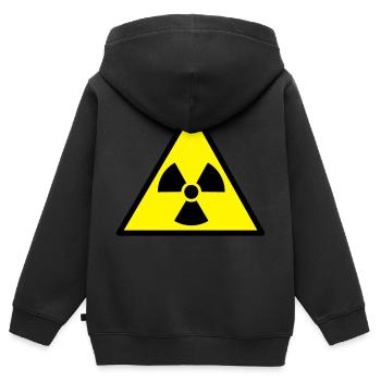 Radioaktiv - Kinder Premium Organic Zip Hoodie - Schwarz - Hinten - AI Model Kid Male (0cm)