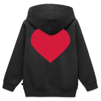 herz - Kinder Premium Organic Zip Hoodie - Schwarz - Hinten - AI Model Kid Male (0cm)