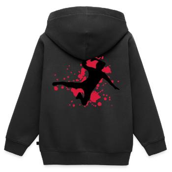frauen handball Sprungwurf - Kinder Premium Organic Zip Hoodie - Schwarz - Hinten - AI Model Kid Male (0cm)