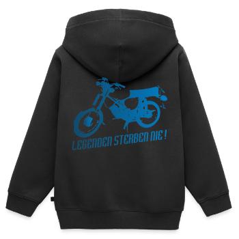 Simson S51 Enduro Legenden - Kinder Premium Organic Zip Hoodie - Schwarz - Hinten - AI Model Kid Male (0cm)
