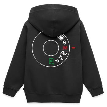 Canon Dialler - Kinder Premium Organic Zip Hoodie - Schwarz - Hinten - AI Model Kid Male (0cm)