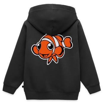 Clownfisch (Vektor) - Kinder Premium Organic Zip Hoodie - Schwarz - Hinten - AI Model Kid Male (0cm)
