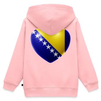 Herz (Bosnien / Bosna) - Kinder Premium Organic Zip Hoodie - Rosa - Hinten - AI Model Kid Female (0cm)