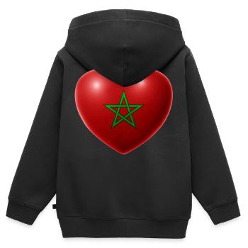 Herz (Marokko / Morocco) - Kinder Premium Organic Zip Hoodie - Schwarz - Hinten - AI Model Kid Male (0cm)