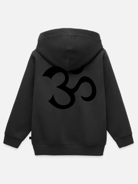 AUM 1 - Kinder Premium Organic Zip Hoodie - Schwarz