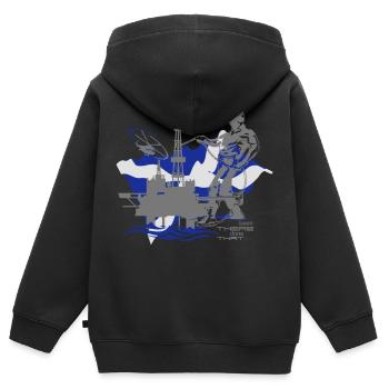 Oil Rig Oil Platform North Sea Aberdeen Scotland - Kids Premium Organic Zip-up Hoodie - black - Back - AI Model Kid Male (0cm)
