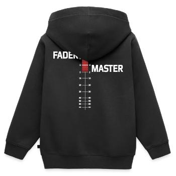 FADER MASTER - Kinder Premium Organic Zip Hoodie - Schwarz - Hinten - AI Model Kid Male (0cm)