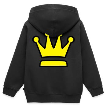 Couronne (couronne) 04.1 - Sweat Premium à capuche zippé enfant bio - noir - Dos - AI Model Kid Male (0cm)