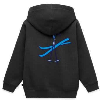 Ski - Kinder Premium Organic Zip Hoodie - Schwarz - Hinten - AI Model Kid Male (0cm)