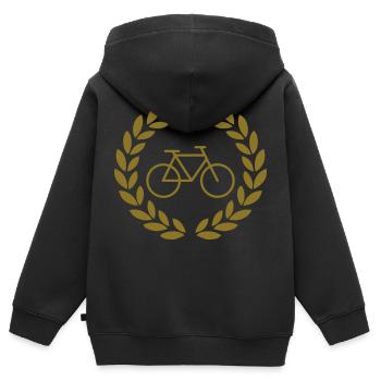 bike deluxe - Sweat Premium à capuche zippé enfant bio - noir - Dos - AI Model Kid Male (0cm)