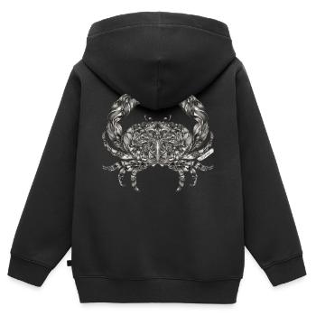 Krebs Sternzeichen - Kinder Premium Organic Zip Hoodie - Schwarz - Hinten - AI Model Kid Male (0cm)