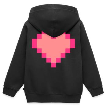 Digitales Herz - Kinder Premium Organic Zip Hoodie - Schwarz - Hinten - AI Model Kid Male (0cm)