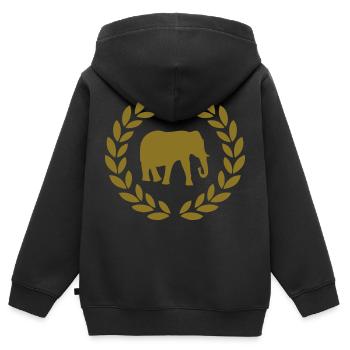 elefant deluxe - Sweat Premium à capuche zippé enfant bio - noir - Dos - AI Model Kid Male (0cm)