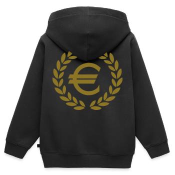 € euro deluxe money - Sweat Premium à capuche zippé enfant bio - noir - Dos - AI Model Kid Male (0cm)