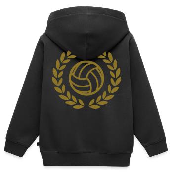 volleyball deluxe - Sweat Premium à capuche zippé enfant bio - noir - Dos - AI Model Kid Male (0cm)