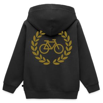 bike deluxe - Sweat Premium à capuche zippé enfant bio - noir - Dos - AI Model Kid Male (0cm)