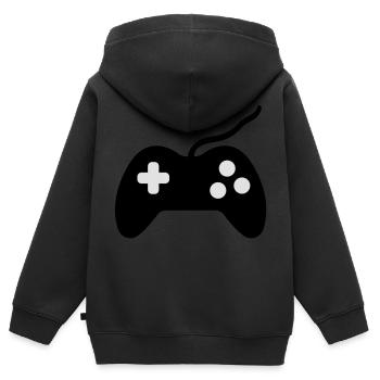 controller symbol - Kinder Premium Organic Zip Hoodie - Schwarz - Hinten - AI Model Kid Male (0cm)
