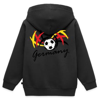 Deutschland WM WM WM - Kinder Premium Organic Zip Hoodie - Schwarz - Hinten - AI Model Kid Male (0cm)