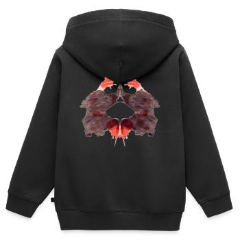 Rorschach Tafel 2/10 - Kinder Premium Organic Zip Hoodie - Schwarz - Hinten - AI Model Kid Male (0cm)